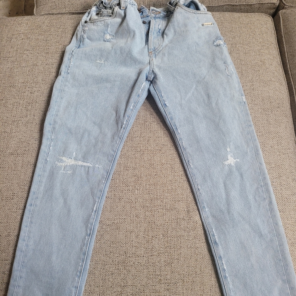 Off White Denim Label Button fly Jeans